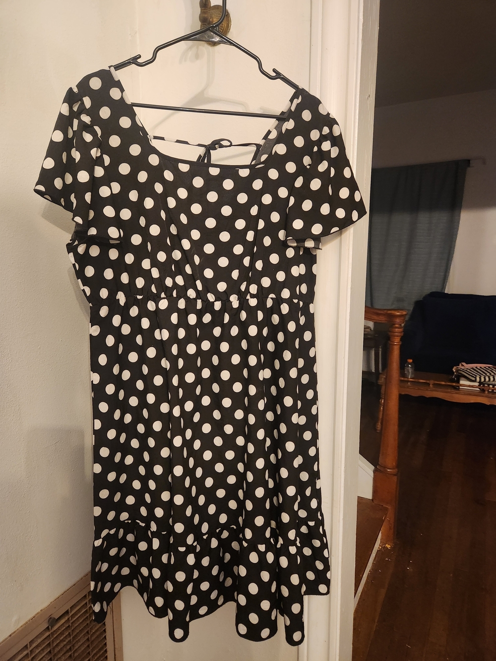 SHEIN Black and White Polka Dot Midi Dress